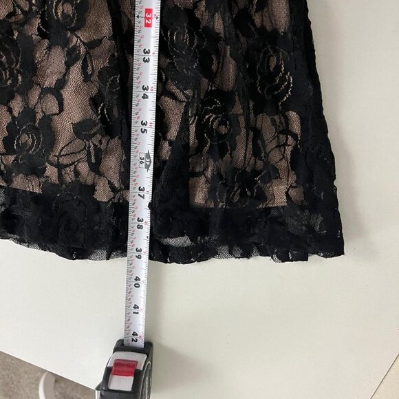 black floral lace y2k sleeveless midi dress - Picture 7 of 8